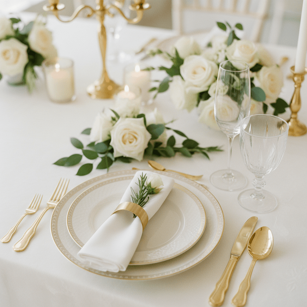 Elegant catered table set for a private event